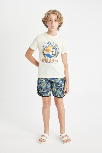 Boy Patterned Swim Shorts