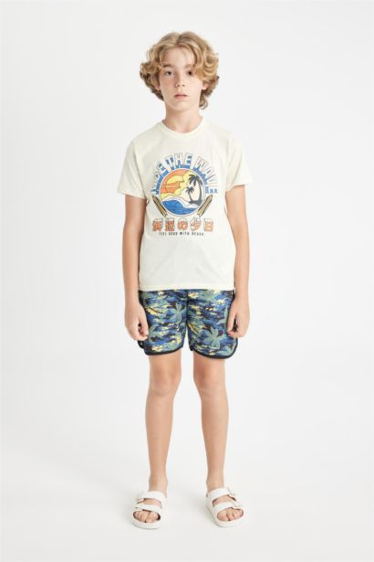 Boy Patterned Swim Shorts