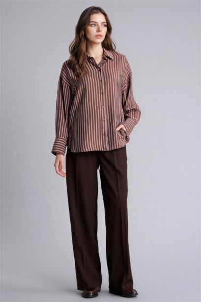 Relax Fıt Çizgili Gömlek Tunik