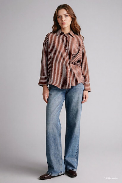 Relax Fit Printed Long Sleeve Tunic