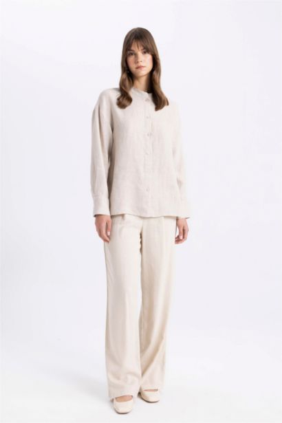 Relax Fit Long Sleeve Shirt Linen Tunic