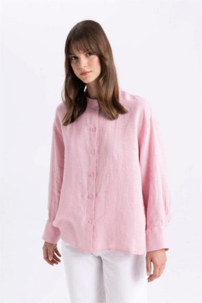 Relax Fit Long Sleeve Shirt Linen Tunic