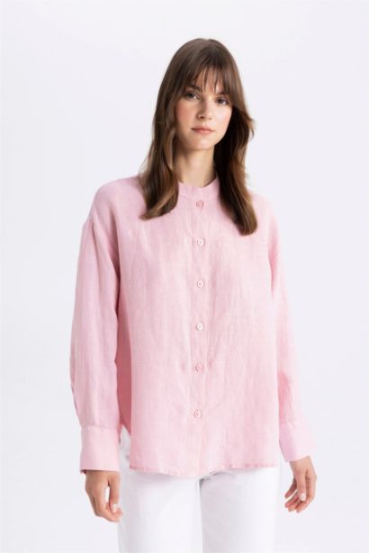 Relax Fit Long Sleeve Shirt Linen Tunic