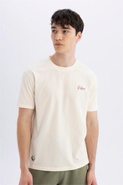 Regular Fit Crew Neck Back Printed T-Shirt