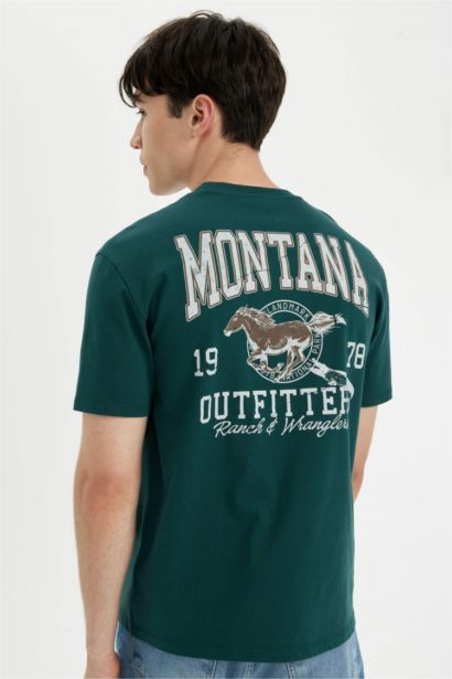 Regular Fit Crew Neck Back Printed T-Shirt