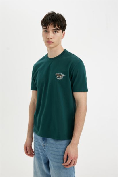 Regular Fit Crew Neck Back Printed T-Shirt