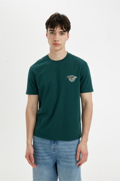 Regular Fit Crew Neck Back Printed T-Shirt