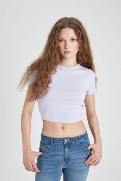 Fitted Crew Neck Modal Short Sleeve T-Shirt