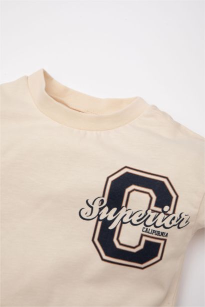 Baby Boy Crew Neck Printed T-Shirt Shorts 2 Piece Set