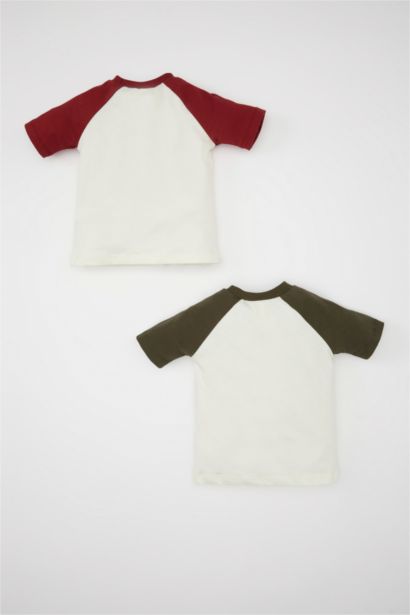 2 piece Regular Fit Slogan Short Sleeve T-Shirt