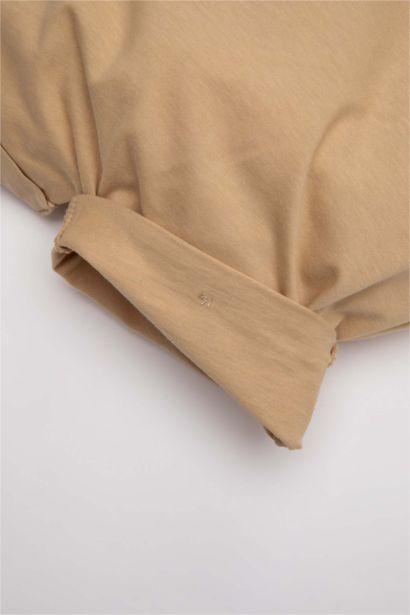 Erkek Bebek Palmiye Baskılı Kısa Kollu Tulum