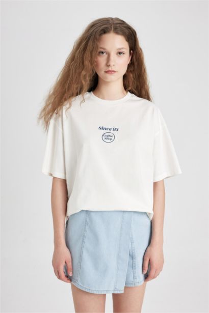 Oversize Fit Crew Neck Short Sleeve T-Shirt