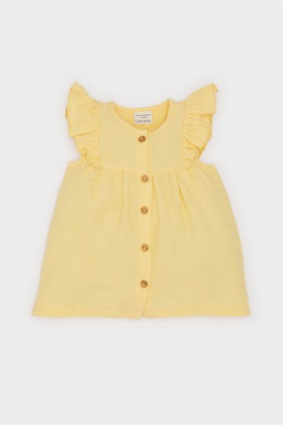 Chemise à col rond et manches courtes pour bébé fille