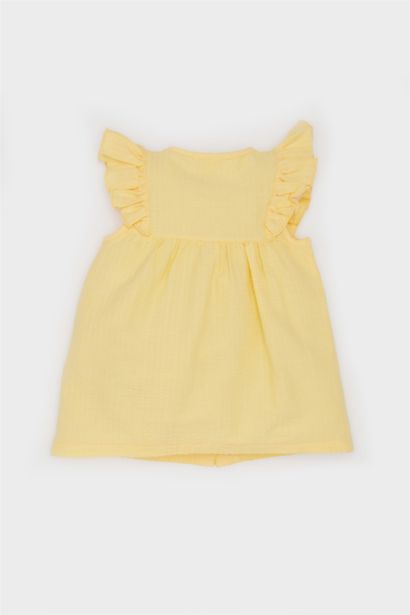 Chemise à col rond et manches courtes pour bébé fille