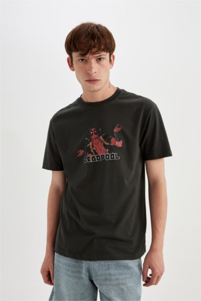 Deadpool Regular Fit Crew Neck Printed T-Shirt