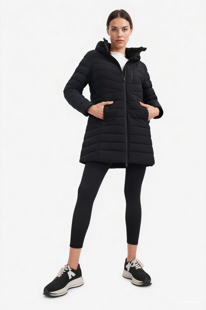 Rüzgar Geçirmez Su İtici Regular Fit Kapüşonlu Şişme Parka Mont