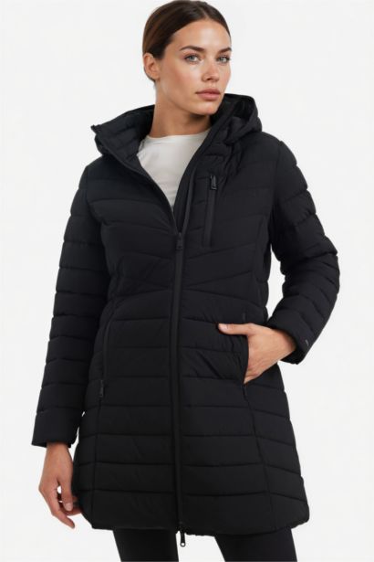 Su İtici Regular Fit Kapüşonlu Şişme Parka Mont
