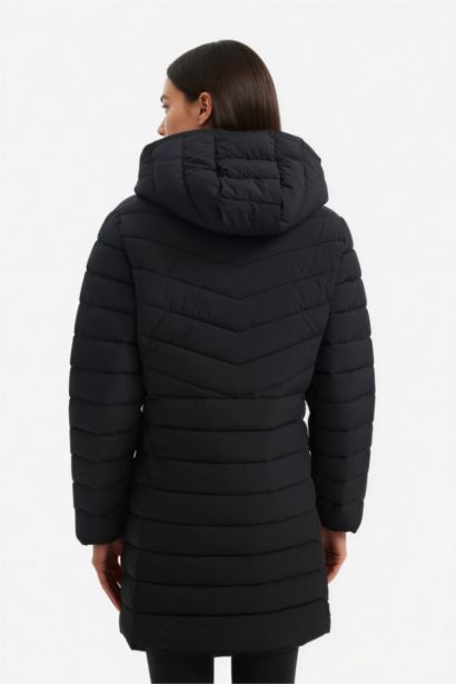 Su İtici Regular Fit Kapüşonlu Şişme Parka Mont