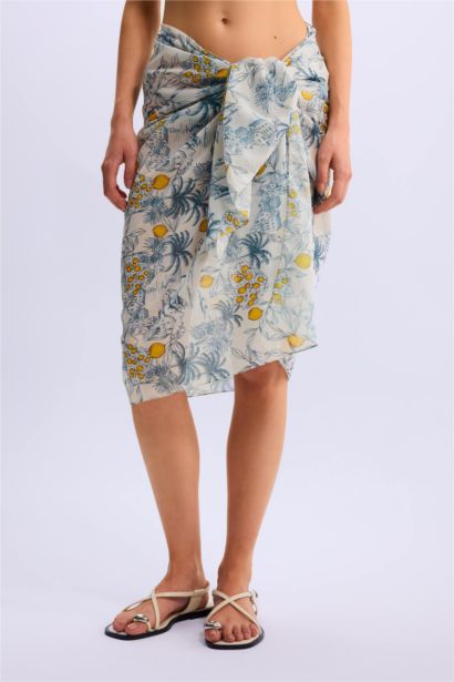 Kadın Desenli Uzun Pareo