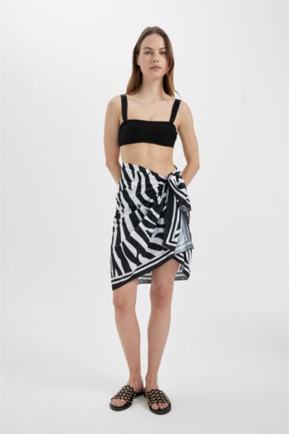 Patterned Satin Beachwear