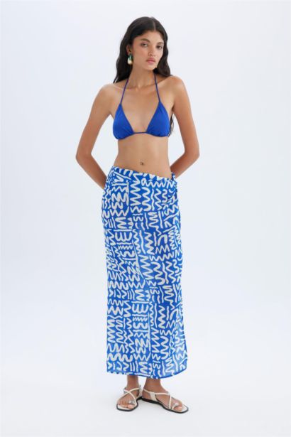 Fall in Love Patterned Slit Beach Skirt