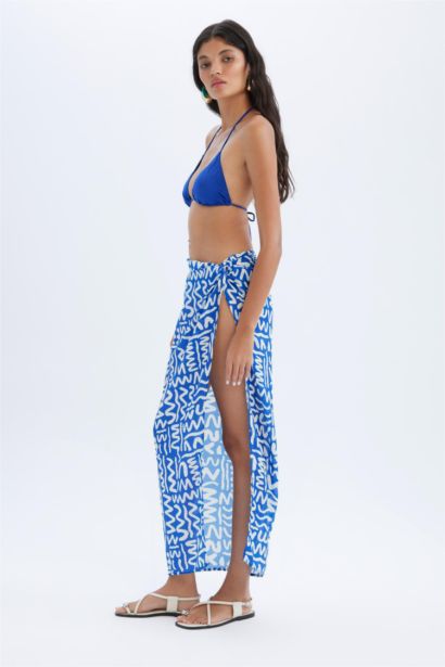 Fall in Love Patterned Slit Beach Skirt