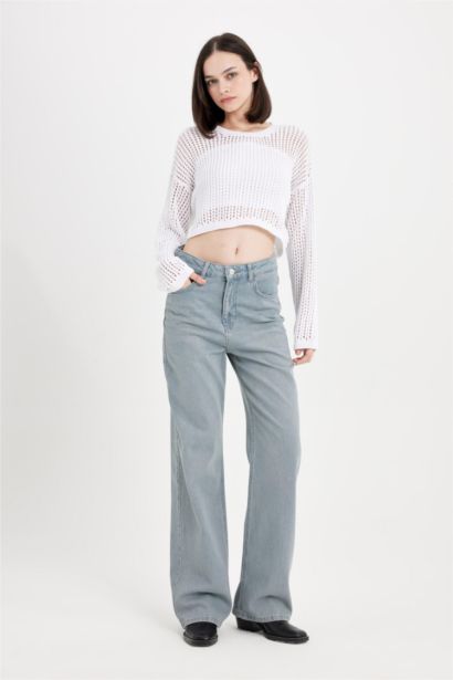 90's Wide Leg High Waist Long Jeans