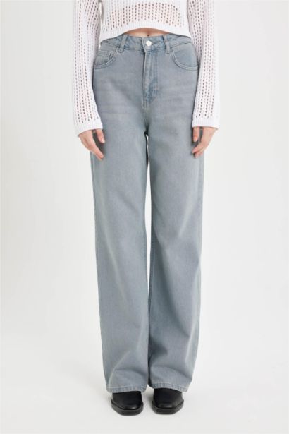 90's Wide Leg High Waist Long Jeans