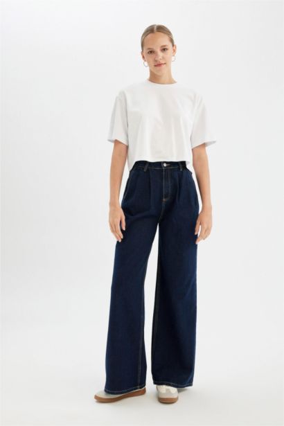Wide Leg Yüksek Bel Uzun Jean Pantolon