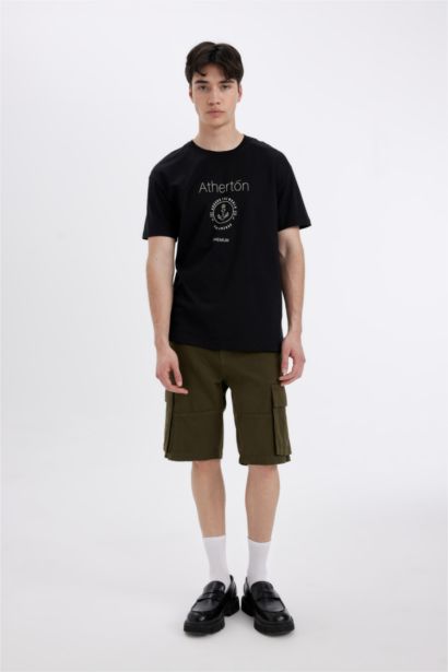 Regular Fit Crew Neck Printed Short Sleeve T-Shirt