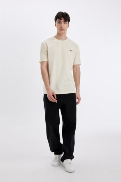 Regular Fit Crew Neck Printed Short Sleeve T-Shirt