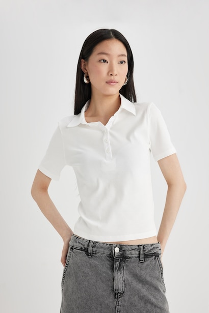 Slim Fit Camisole Short Sleeve Polo T-Shirt