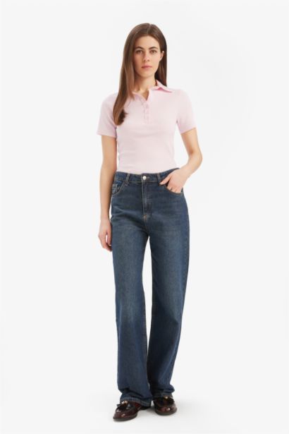 Slim Fit Ribbed Camisole Short Sleeve Polo T-Shirt