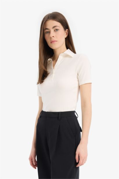 Polo à manches courtes Coupe slim raccourcie