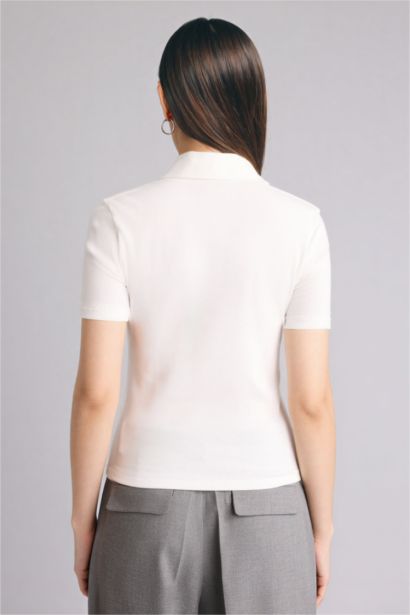 Slim Fit Polo Collar Camisole Short Sleeve Polo T-Shirt