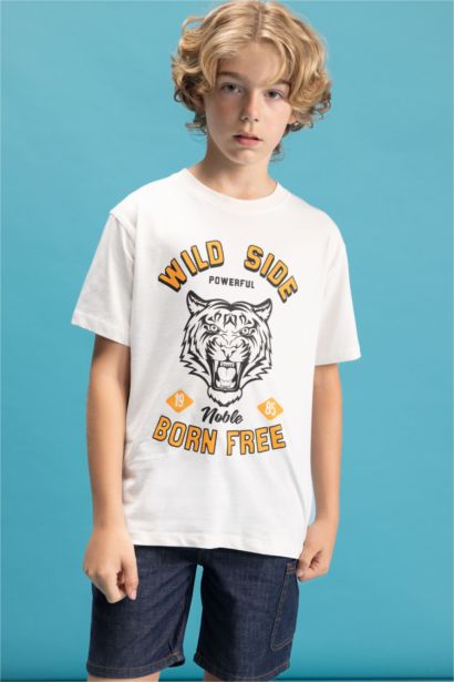 Boy Crew Neck Printed Short Sleeve T-Shirt