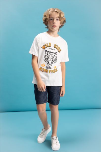 Boy Crew Neck Printed Short Sleeve T-Shirt