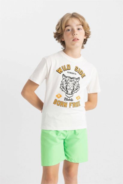 Boy Crew Neck Printed Short Sleeve T-Shirt