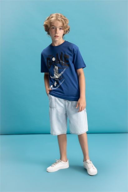 Boy Crew Neck Color Changing Printed T-Shirt
