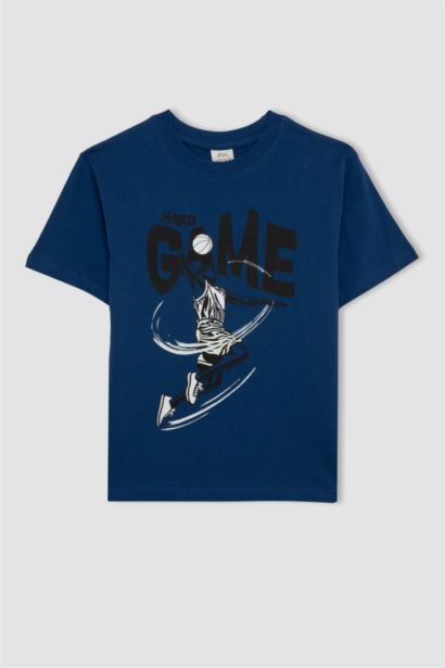 Boy Crew Neck Color Changing Printed T-Shirt