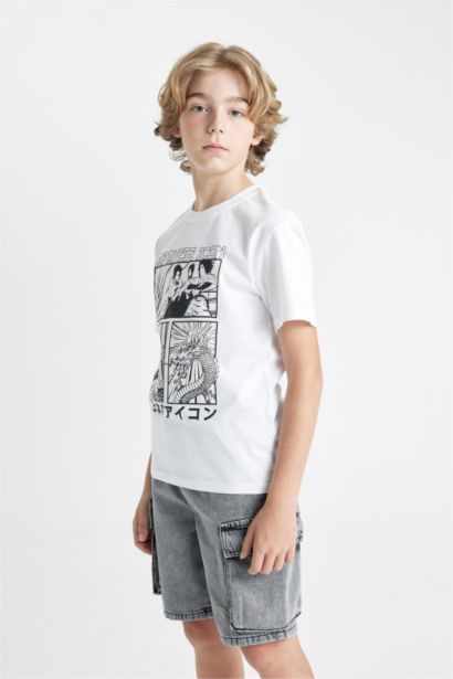 Boy Crew Neck Color Changing Printed T-Shirt