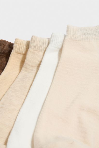 Lot de 5 Chaussettes ballerines invisibles en coton pour femme