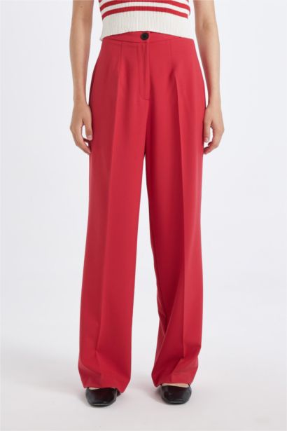 Wide Leg High Waist Standard Length Trousers
