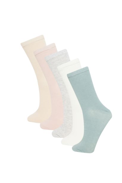 جوارب طويلة نسائية من قطن - 5 قطع