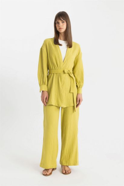 Wide Leg Muslin Trousers