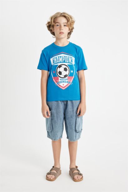 Boy Crew Neck Printed Short Sleeve T-Shirt