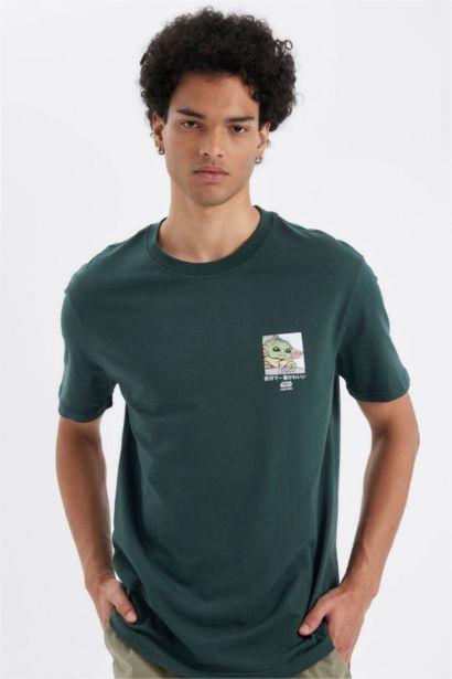 Star Wars-Mandalorian Crew Neck Cotton T-Shirt