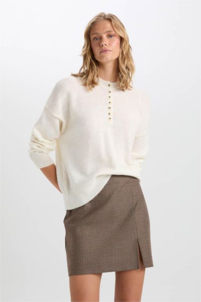 تنورة قصير كاروهات قصة A بخصر عادي