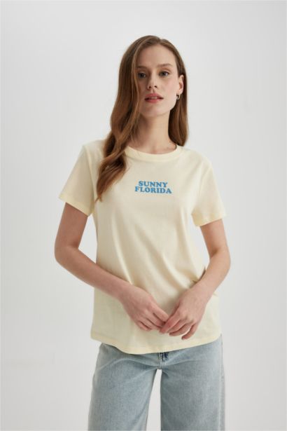 T-Shirt imprimé Coupe Régulière Col Ras Du Cou