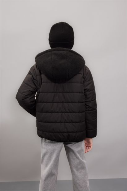 Boy Hooded Two Sided Puffer Jacket